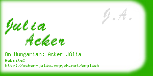 julia acker business card